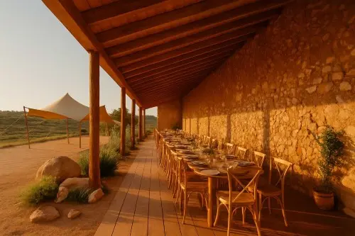 Imagen comedor con terraza.